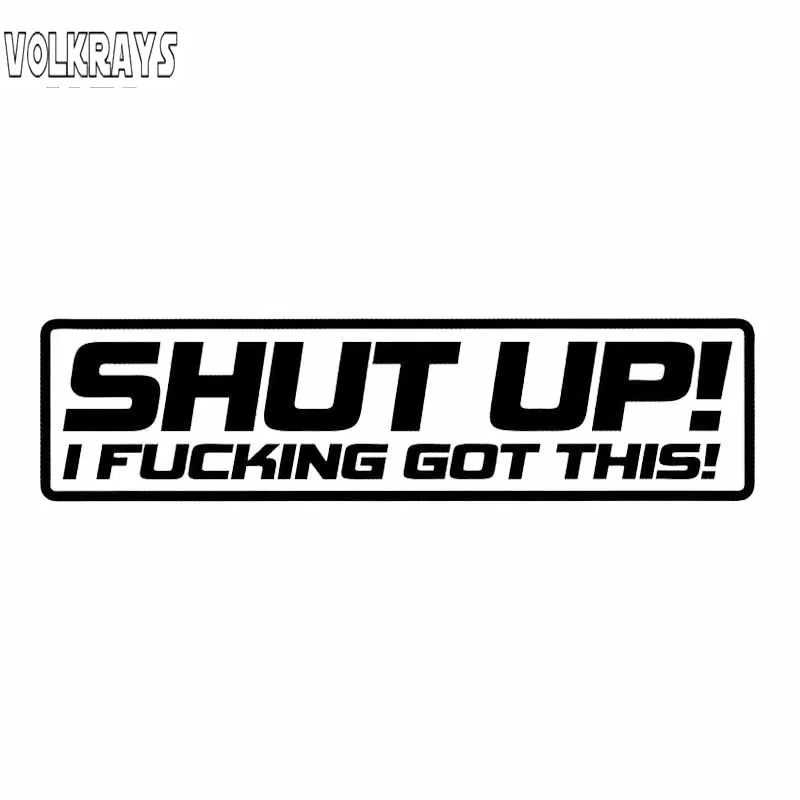 Volkrays Personality Car Sticker Shut Up! I Got This! Accessories Reflective Cover Scratches Vinyl Decal Black/Silver 2cm*13cm | Автомобили