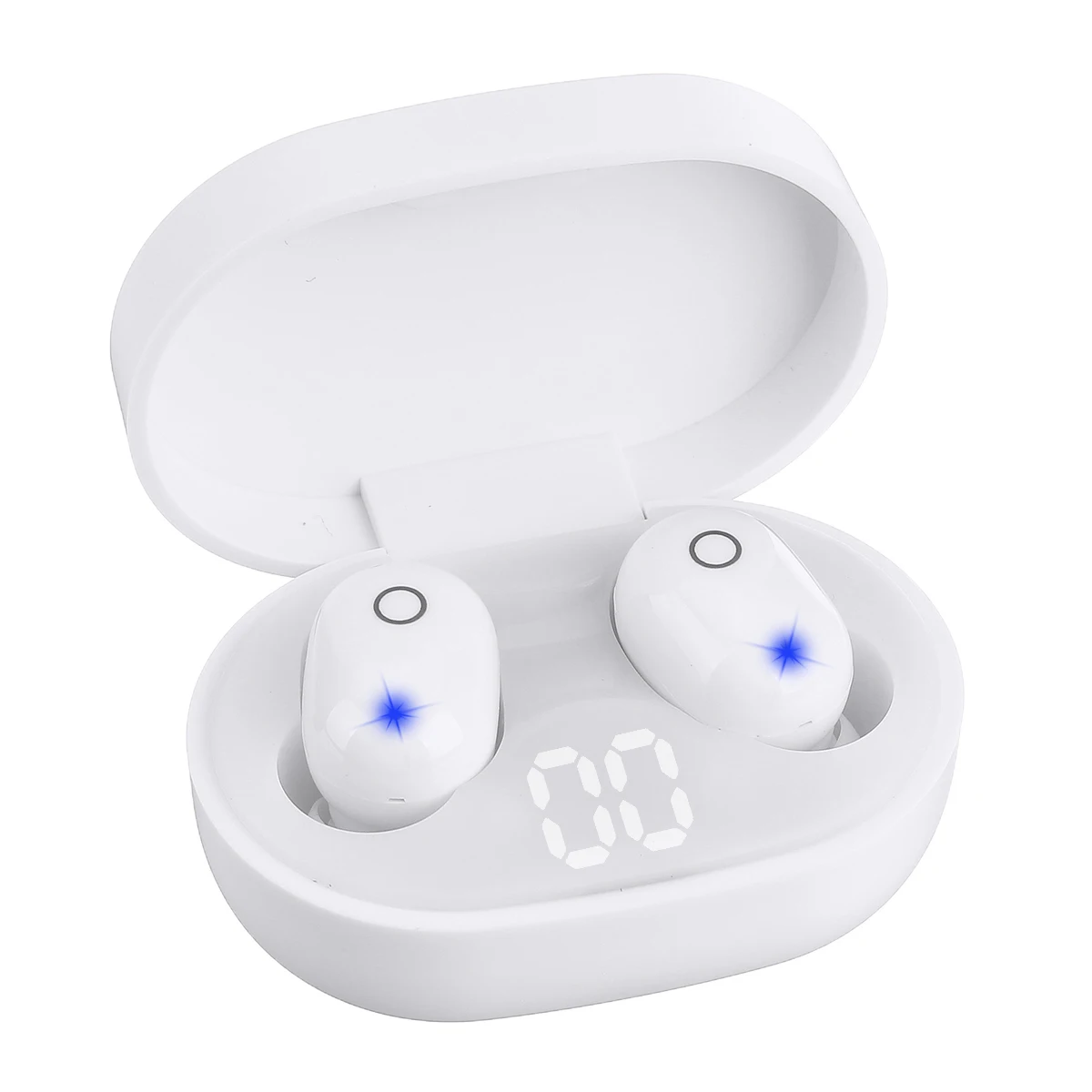 TWS bluetooth 5,0 наушники с сенсорным управлением спортивный водонепроницаемый светодиодный стерео дисплей мини беспроводные наушники гарнитура для Xiaomi - Цвет: Белый