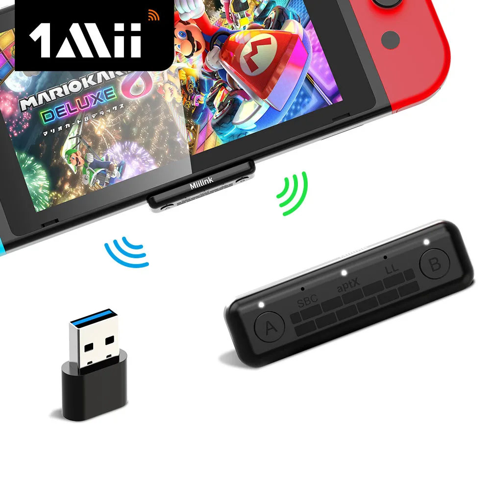 

1Mii ML400 USB Bluetooth 5.0 Audio Transmitter Adapter for Nintendo Switch SBC aptX LL USB Type-C Wireless Adapter for PS4 PC