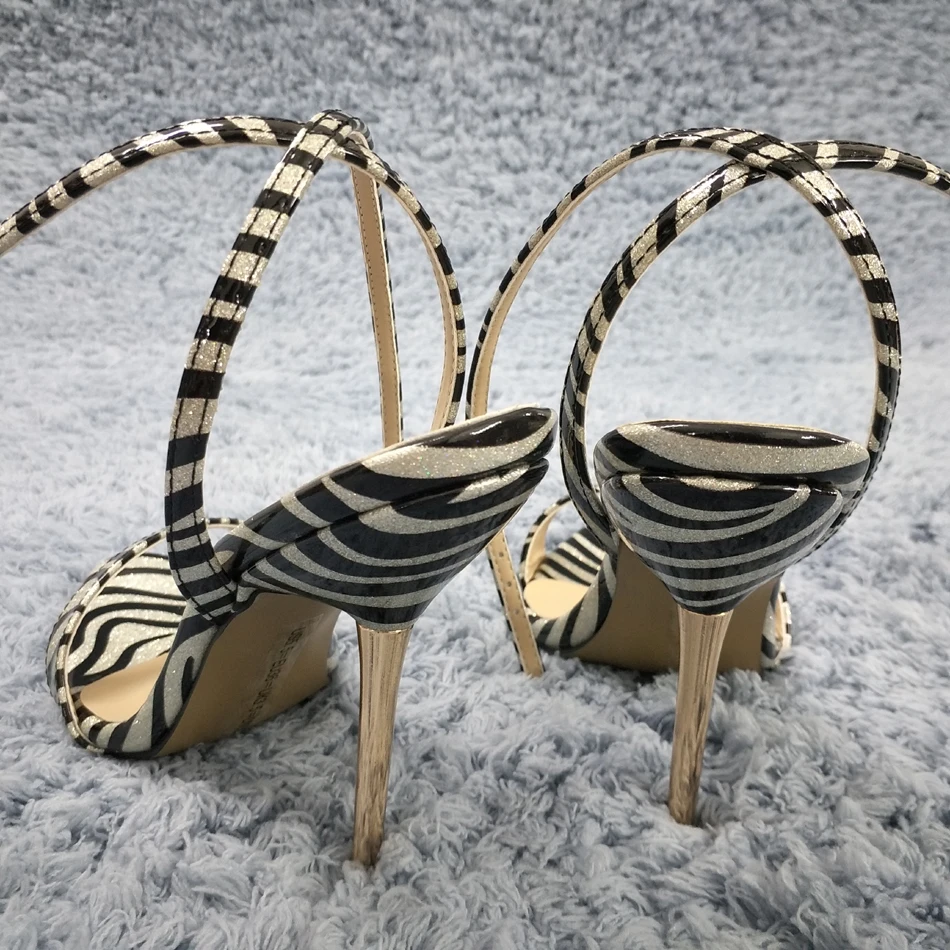 Sexy Party Ankle Strap Stiletto Women Metal Heel Sandal Damenschuhe Damensandalette Knochelriemchen Riemchensandalen YJ3845-i
