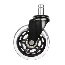 2,5 дюймов/3 дюйма PU Универсальный клипса колеса Кастер черная сильная несущая способность прозрачное колесо офисное кресло бесшумный подшипник