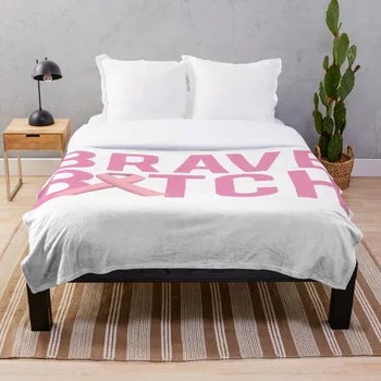 

Drop Shipping Printed Throw Blanket Sherpa Fleece Soft Blanket Flannel Rug Home Decoration For Bed Brave Bitch Breast Cancer Fig