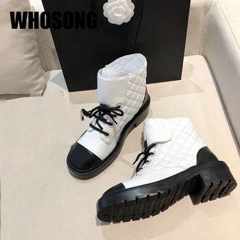 

Women Boots Girls Ankle Botas Woman Thick Heels Ladies Fashion Shoes Female Brand Motorcycle Boots Black Soft Shoes New Autumn