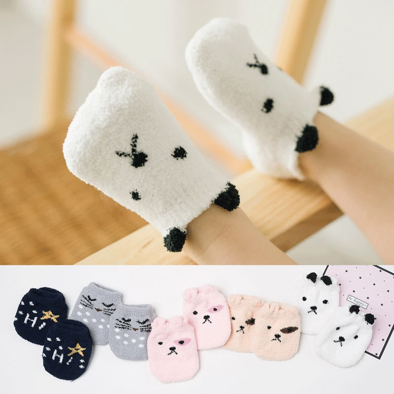 

Non-slip Baby Socks Autumn Winter Coral Fleece Socks Warm Toddler Boy Baby Girls Floor Socks Infant Clothing Accessories Thicken