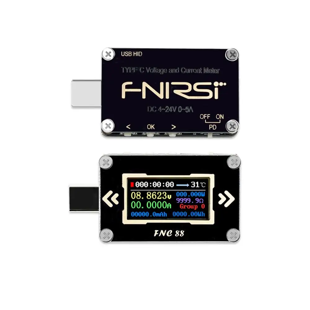 FNC88 тип-c PD триггер USB-C Вольтметр Амперметр Напряжение 2 способ измеритель тока мультиметр PD зарядное устройство батарея USB Тестер