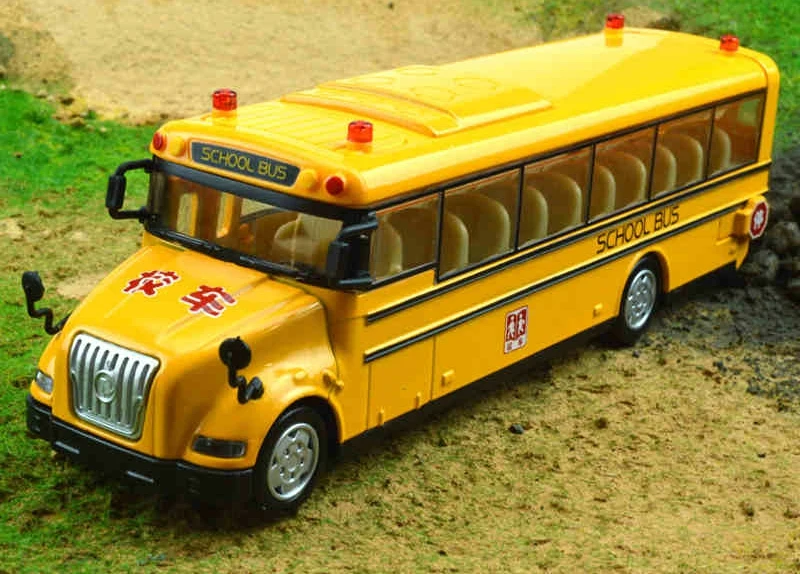 Alloy Model Bus Passenger Car Light Back To The Voice Of Children Toy Plastic 2021