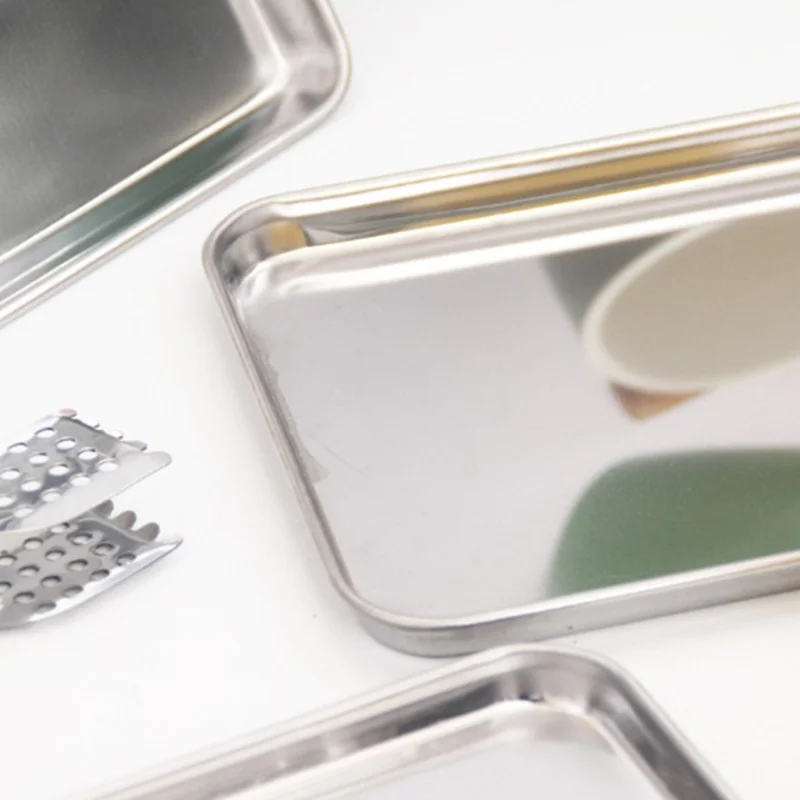 Stainless Steel Steamed Sausage Dish Rectangle Fruit Plate Restaurant Hotel Bread Loaf Pans Cake Baking Pastry Storage Tray kitchen tray,storage tray,bamboo organizer tray