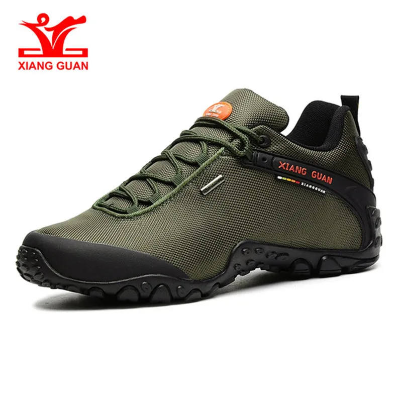 XIANG GUAN походная обувь для мужчин и женщин, дышащие Нескользящие треккинговые ботинки, походные альпинистские кроссовки, большие размеры, спортивная обувь 48 - Цвет: Men army green
