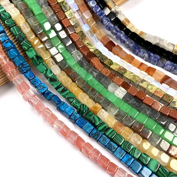 

Natural Stone Loose Beads Square Shape Agated Quartzd for Jewelry Making DIY Necklace Bracelet Accessorie Size 6x6mm