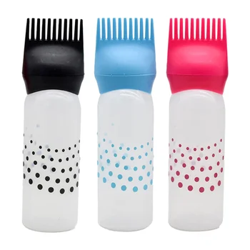 

3PCS Hair Dye Bottles Refillable Hair Coloring Containers Shampoo Bottles with Comb for Salon Barbershop Hair Styling (Blue, Red