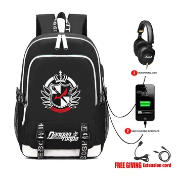 

Danganronpa USB Charge Backpack High Quality School Bags Men Women Fashion Travel School Bag Beautiful Students School knapsack