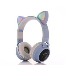 Горячие игровые светодиодный наушники Bluetooth 5,0 для молодых людей, детская гарнитура для телефона, ПК, ноутбука, детские складные TF карты, разъем 3,5 мм с микрофоном