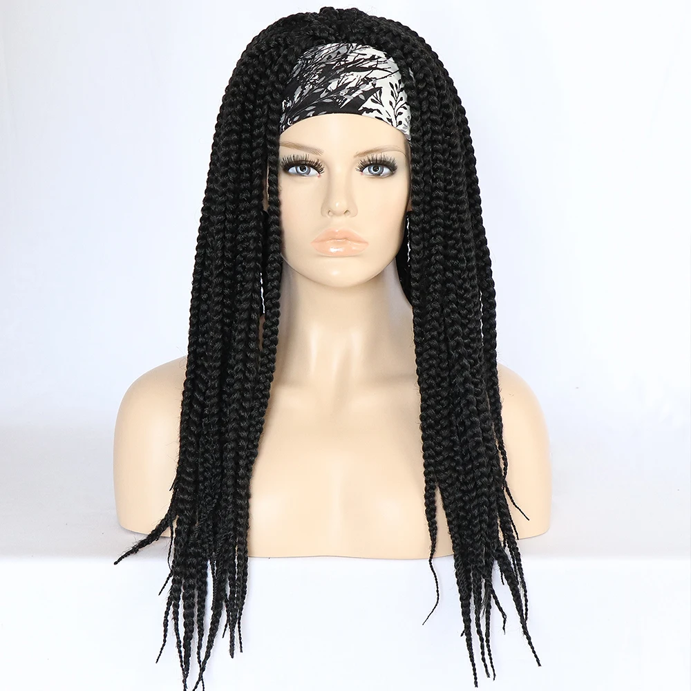 Braided Wigs Headband Attached Synthetic Wig Box Braids Hair