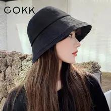 Панама COKK женская летняя кепка от солнца в Корейском стиле