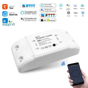 

Smart Home Wifi Wireless Remote Switch Breaker Domotica LED Light Controller Module Alexa Google Home Smartlife Tuya eWelink APP