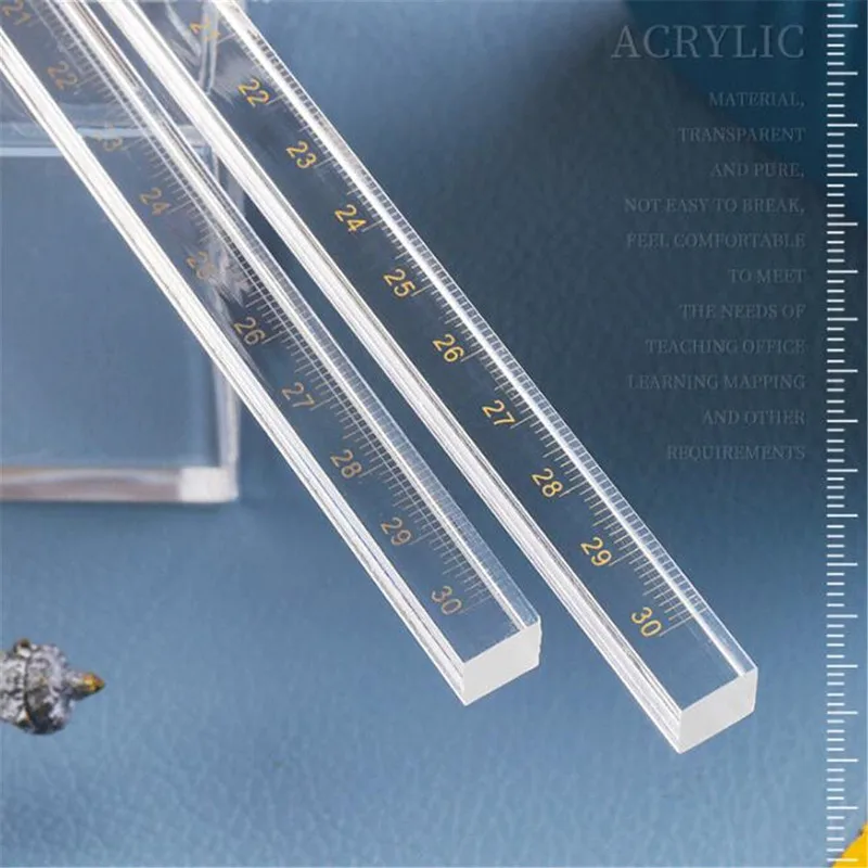 

Acrylic Scale Ruler Square Straight Ruler Percision Measuring Woodworking Tools Measure Ruler Gauges 30cm Drawing Stationery
