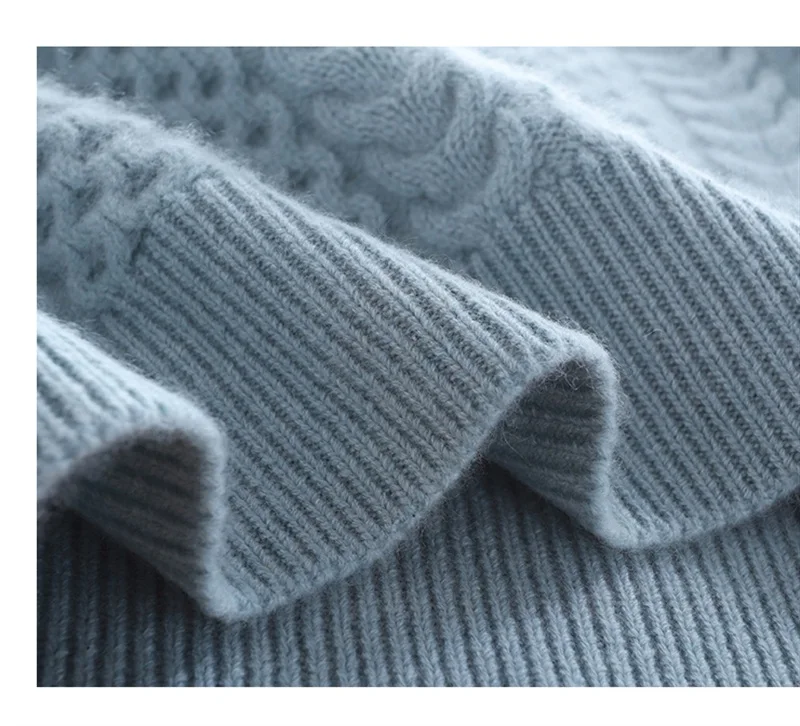 High collar cashmere sweater female thick loose pullover sweater twisted knit bottoming sweater large size women's clothing High collar cashmere sweater female thick loose pullover sweater twisted knit bottoming sweater large size women's clothing