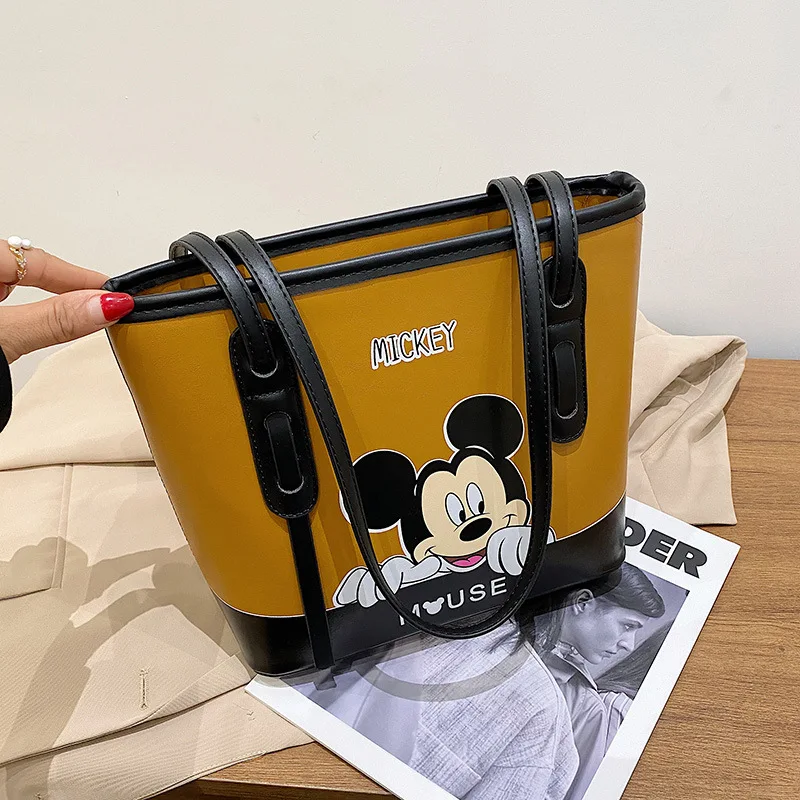 Disney Cartoon Mickey Mouse Printing Women Tote Handbags For Female Luxury Designer Shoulder Bag Ladies Fashion Shopper Packages