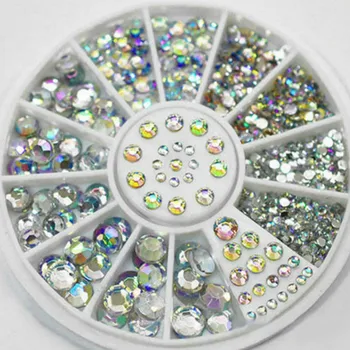 

Fashion Mixed Round Stone Nail Rhinestone Small Irregular Beads Manicure 3D Nail Art Decoration In Wheel Accessories AR-164 1pcs
