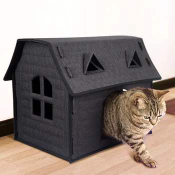 

Cat Bed Foldable Semi-enclosed Cat litter Mat Soft Shape Dog Kennel Winter Pet Cave Cats House Warm Sleeping Pet Supplies