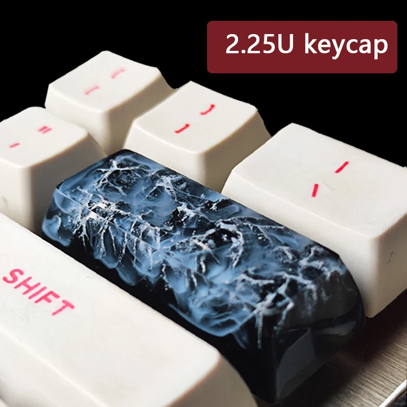 

Handmade Custom Black Smoke Resin Mechanical Keyboard Keycap Creative Translucent Keycap Enter Shift2.25u Key Cherry Mx Switch