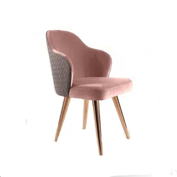 

Light luxury Nordic simple metal stainless steel dining chair designer chair hotel home single dining chair American