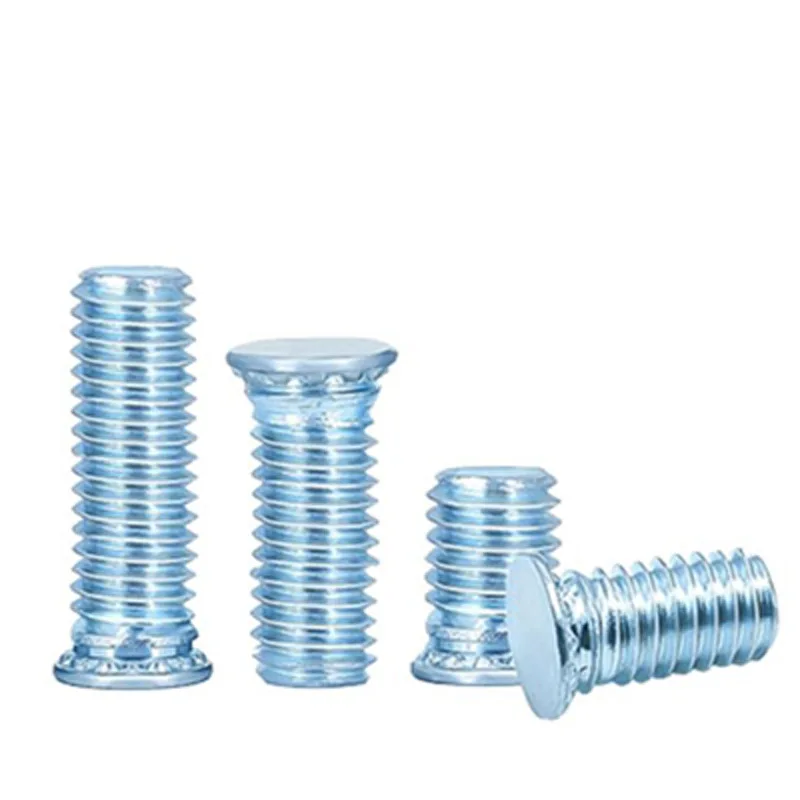 25pcs 8#-32*26mm sky blue color big flat head pressure riveting screws High hardness Surface smooth Carbon steel plating zinc |