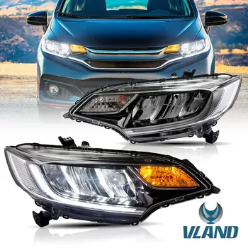 

VLAND factory for car headlight for Jazz LED head lamp 2014 2015 2019 for Fit RS front light with turn signal+plug and play