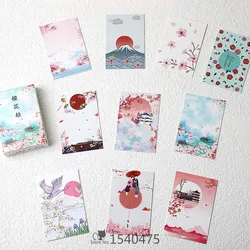 Lomo – Mini boîte en papier de Style japonais, fleurs Sakura, cartes de Message de vœux/anniversaire, cadeau d'amour pour petite amie, 28 pièces/lot 