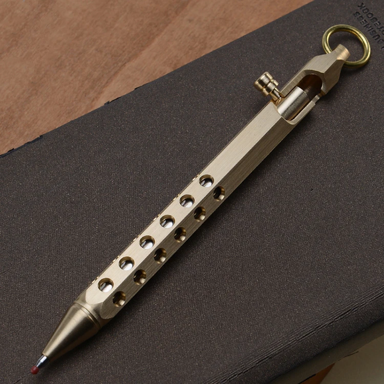 EDC Outdoor Self-defense Retro Stainless Steel Pen Bolt Type Tactical Pen 