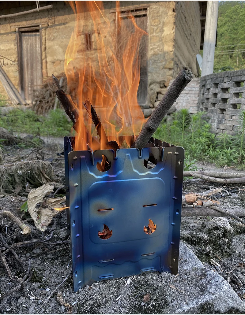 Boundless Voyage Titan-Holzofen, Camping-Klappbrenner, Outdoor-Buschkasten, ultraleichter Rucksack-Feuerkasten mit BBQ-Grill – Detail 12