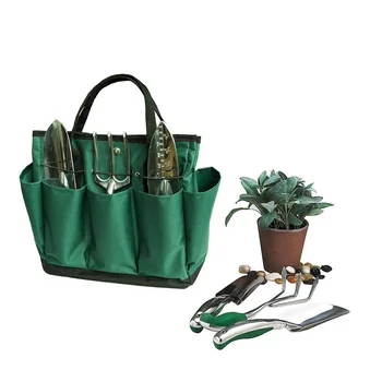 

8 Side Pockets Multi Use Storage Bag Tote Garden Portable Handbag Tools Organizer Hardware Kit Wear Resistant With Handle