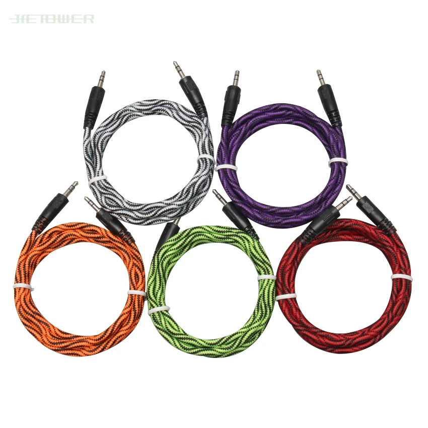 100pcs lot 1 5m Audio Cable Jack 3 5 Mm Male To Male Audio Aux Cable for IPhone Car Headphone Speaker Wire Line Aux Cord