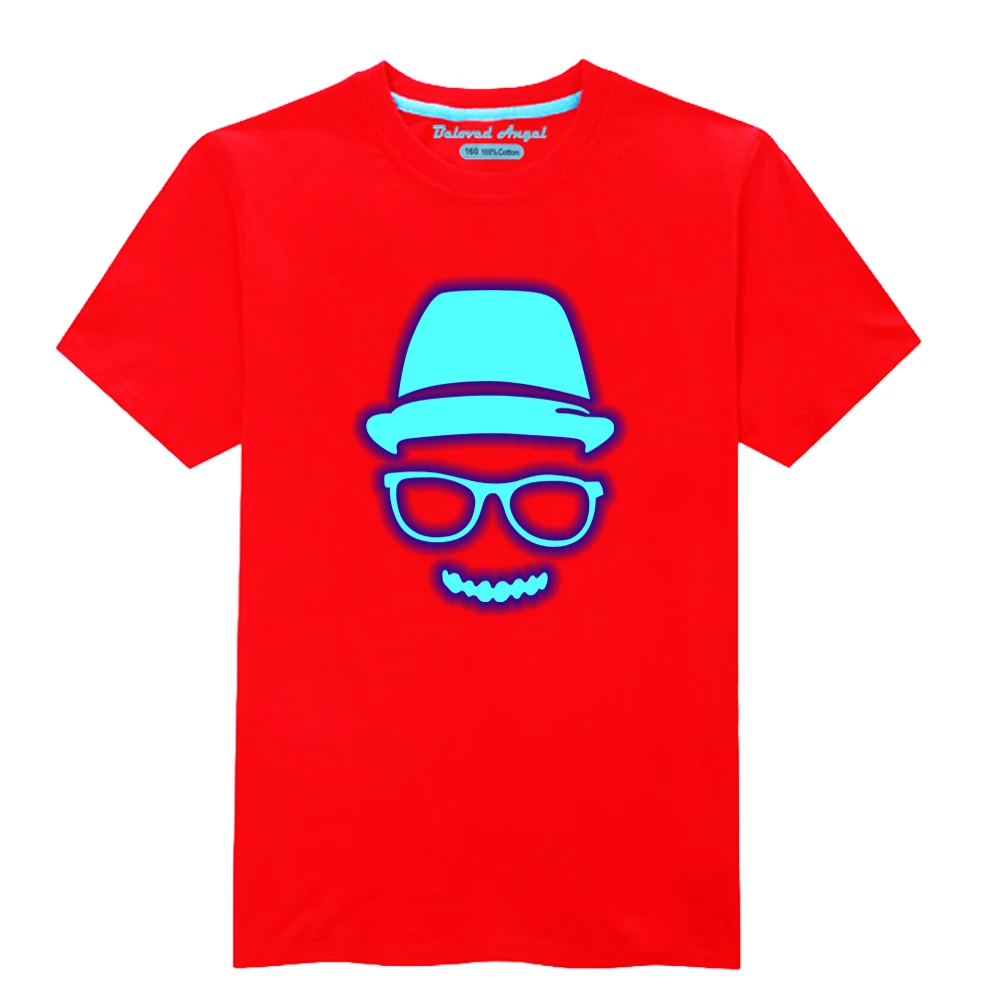 

Teenager Baby Luminous T-shirt For Toddler Boys Girls Short Sleeve Tee Tops Cartoon Clothes Kids T-shirt Cotton Tops 3-15 Years