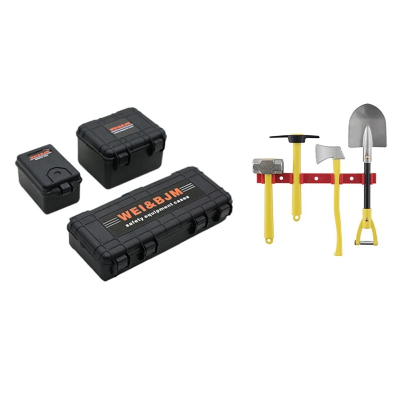 

3Pcs Plastic Rc Car Storage Box Decoration Tool with 4 Pcs RC Decoration Accessories Tool Set Kit