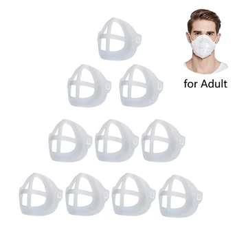

3D Mask Bracket Mask Inner Support Frame More Space for Breathing Protect Lipstick Washable Reusable Silicone Stand Adult 10pcs