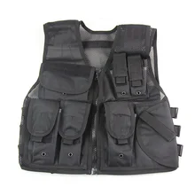 Tactical Vest Multi-pocket Military Mesh Vest Adjustable Combat Gun Holster Pouch For CS Game Hiking Fishing Paintball Hunting