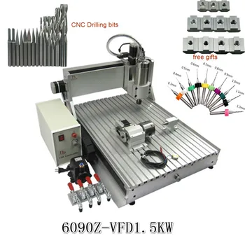 

CNC 6090 1.5KW 3 4axis CNC Router Engraving Drilling Milling Machine Water Cooled Spindle PCB Metal Milling Machine Stone Cutter
