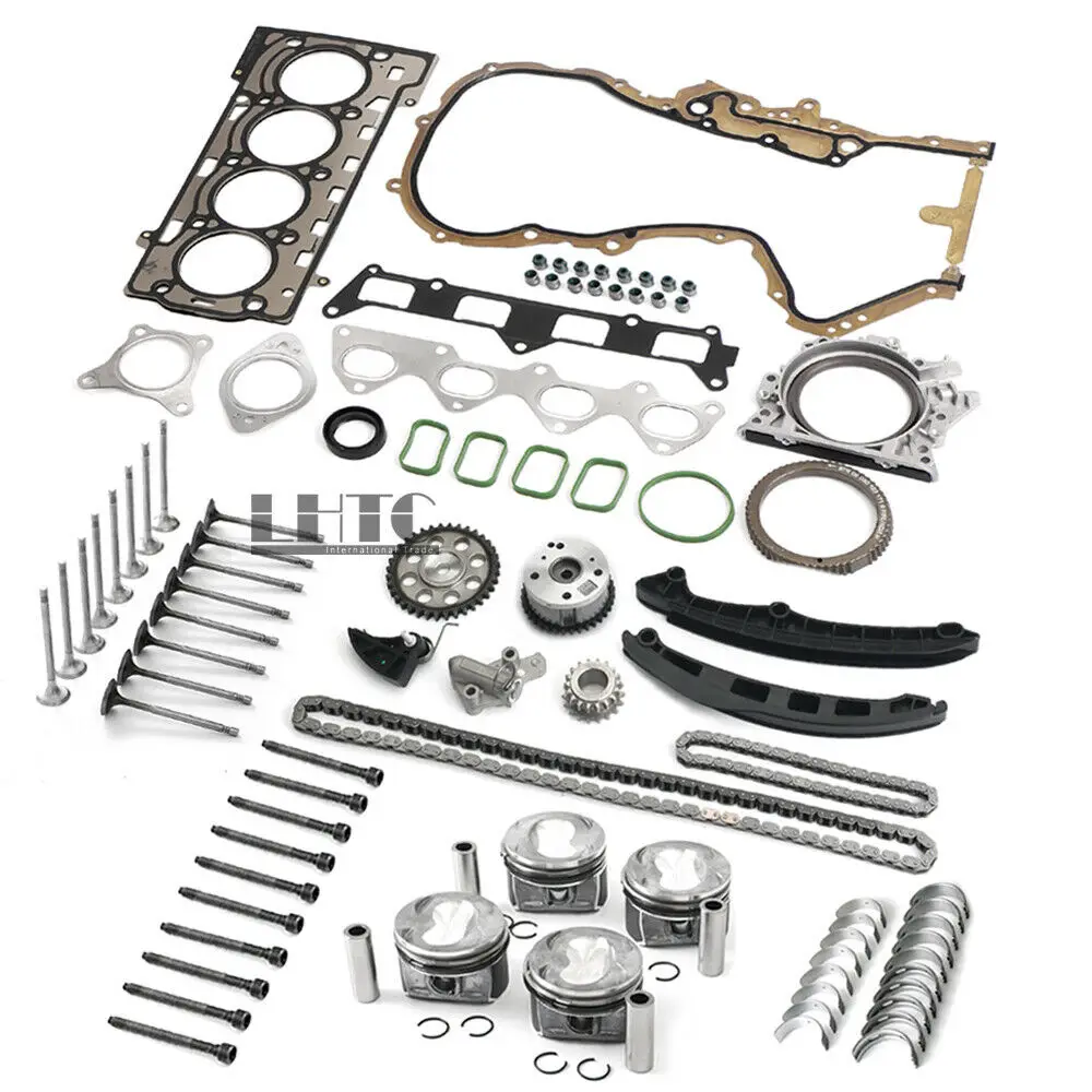 Pistons Rings Timing Chain Tensioner Crankshaft Connecting Rod Engine Overhaul Reconstruction For VW Golf AUDI A1 1.4TSI EA111 |
