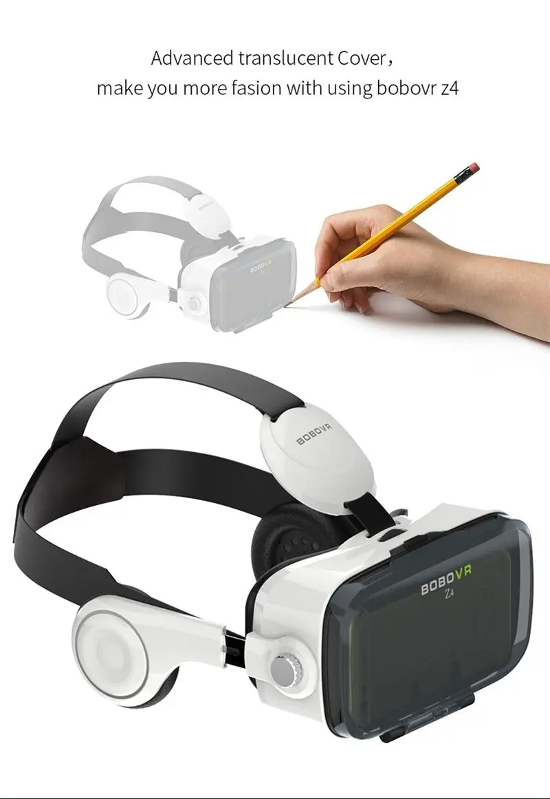 BOBOVR Z4 кожаный 3D картонный шлем виртуальной реальности VR очки гарнитура стерео BOBO VR для 4-6 'мобильного телефона