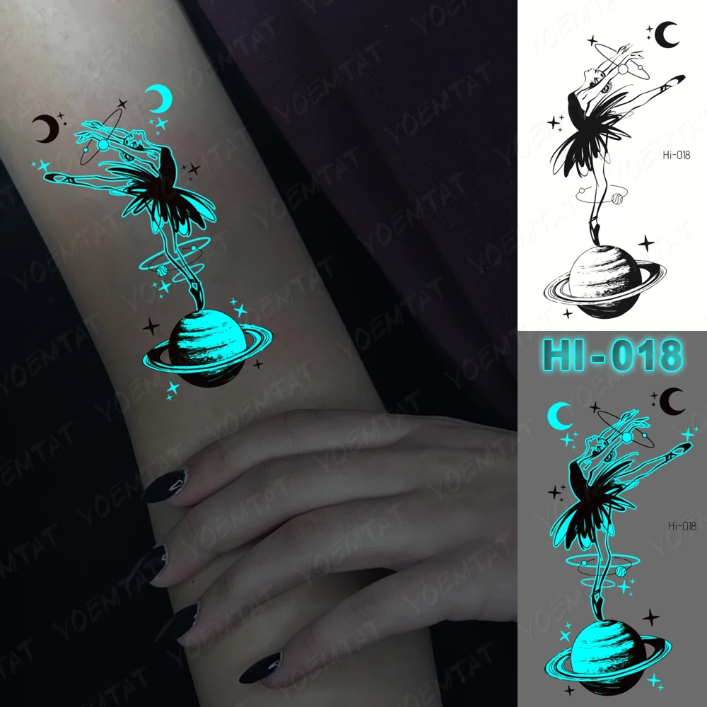 Faux Tatouage Autocollant Étanche Temporaire Bleu Shoous Glow, Montagne,  Lune, Nature, Forêt, Mer, Art Corporel, Femme, Homme - AliExpress, image size:1000x1000