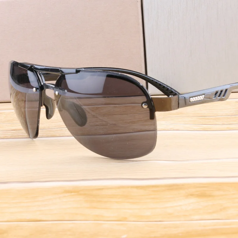Classic gradient lens semi rimless polarized sunglasses men women luxury driving pilot fashion rimless sun glasses female male eyewear UV400 polarized sunglasses semi rimless sunglasses
