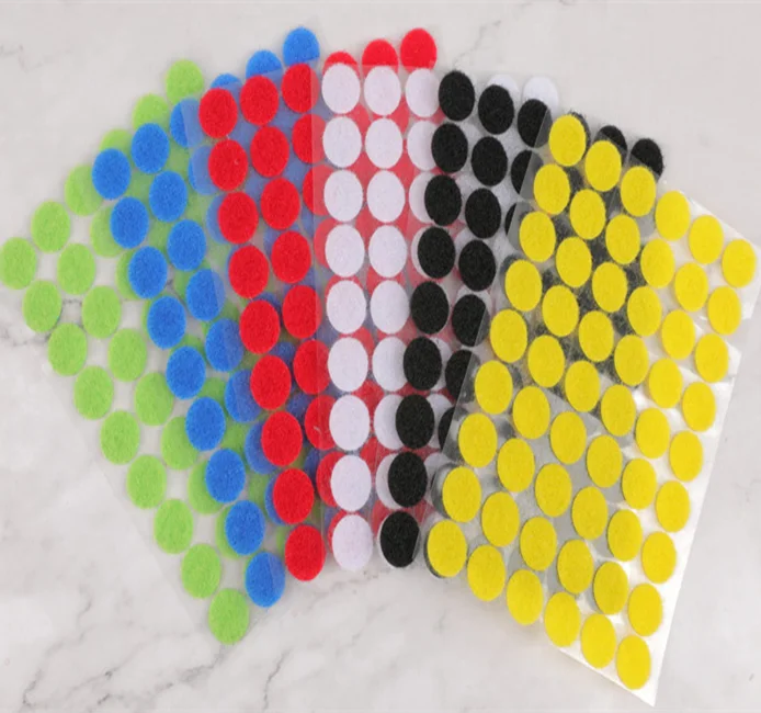 

50pairs nylon Colorful Self Adhesive Dots hook and loop dot stickers fastener tape velcros strap 10/15/20mm