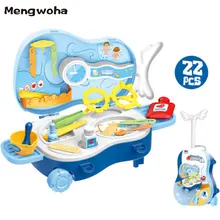 22PCS Children Pretend Play Doctor Nurse Toy Set Portable Backpack Medical Kit Role Play game Tool Classic Toys for Children