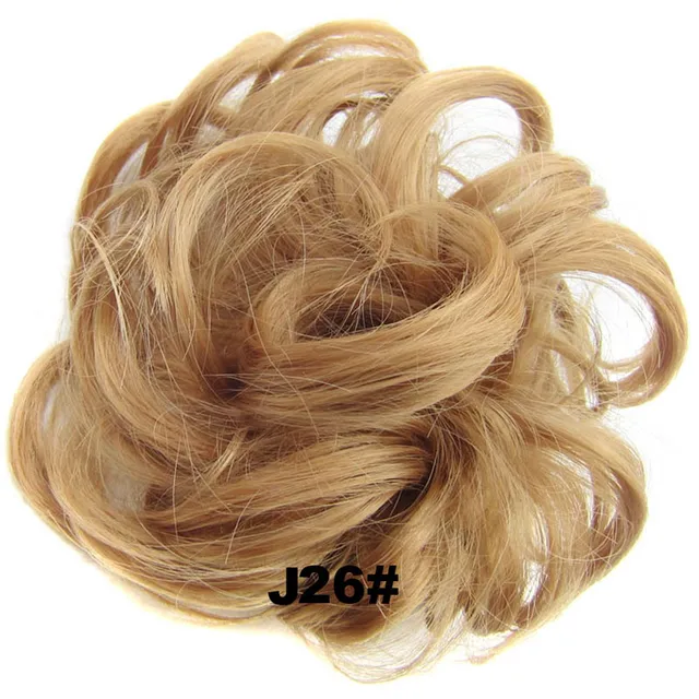 Jeedou Messy Chignon Donut Hair Bun Pad Elastic Hair Rope Rubber Band Synthetic Hairpiece Gary Brown Color J26