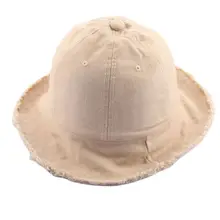 Детская Хлопковая солнцезащитная Кепка с покрывалом, однотонная винтажная кисточка с бахрамой, широкими полями, в стиле хип-хоп, детская Рыбацкая шляпа