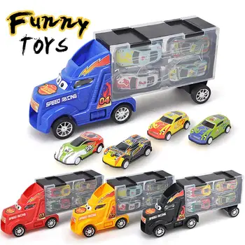 

High simulation Diecast Model cars model metal transport truck,container truck,musical&flashing toy vehicle For Kids Boys Gift