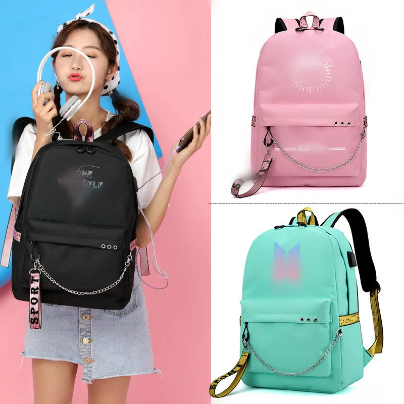 

Kpop k-pop Bangtan Boys Album Love Yourself Backpack women Jungkook V Suga Jimin Jin Jhope School Bags Package mochila bagpack
