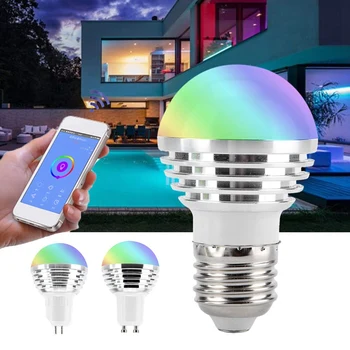 

Promotion! Wifi Smart Bulb LED Light 6W GU10 Lntelligent Control for Alexa for Google Home APP Remote Light Bulb 16 Million Colo