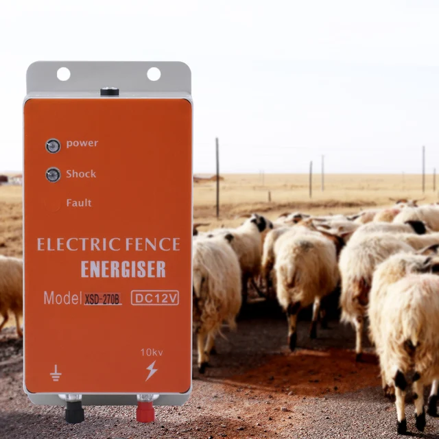 Napenergia Elektromos Kerítés 10 Km Riasztási Energizáló Töltővezérlő Állati Juh -Szarvasmarha Baromfi Pásztor Farm Szerszámok